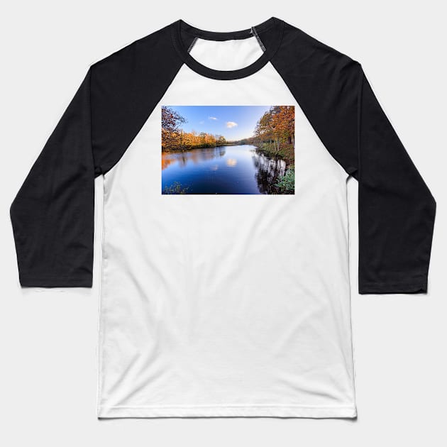 Lake in Autumn on a Sunny Day Baseball T-Shirt by GrahamPrentice